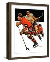 "Ice Hockey Match,"January 18, 1936-Maurice Bower-Framed Giclee Print