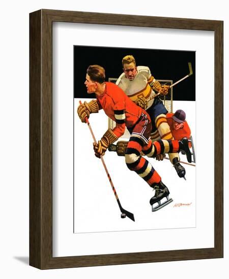 "Ice Hockey Match,"January 18, 1936-Maurice Bower-Framed Giclee Print