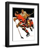 "Ice Hockey Match,"January 18, 1936-Maurice Bower-Framed Giclee Print