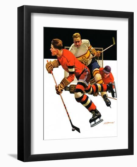 "Ice Hockey Match,"January 18, 1936-Maurice Bower-Framed Giclee Print