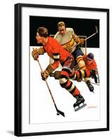 "Ice Hockey Match,"January 18, 1936-Maurice Bower-Framed Giclee Print