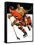"Ice Hockey Match,"January 18, 1936-Maurice Bower-Framed Stretched Canvas