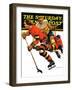 "Ice Hockey Match," Saturday Evening Post Cover, January 18, 1936-Maurice Bower-Framed Giclee Print