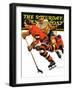 "Ice Hockey Match," Saturday Evening Post Cover, January 18, 1936-Maurice Bower-Framed Giclee Print