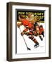 "Ice Hockey Match," Saturday Evening Post Cover, January 18, 1936-Maurice Bower-Framed Giclee Print