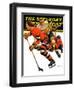 "Ice Hockey Match," Saturday Evening Post Cover, January 18, 1936-Maurice Bower-Framed Giclee Print