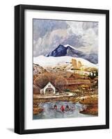 "Ice Hockey on Mountain Pond", December 13, 1958-John Clymer-Framed Giclee Print