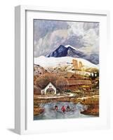 "Ice Hockey on Mountain Pond", December 13, 1958-John Clymer-Framed Giclee Print