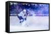 Ice Hockey Player in Action Kicking with Stick-dotshock-Framed Stretched Canvas