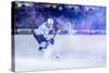 Ice Hockey Player in Action Kicking with Stick-dotshock-Stretched Canvas
