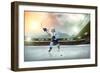 Ice Hockey Player on the Ice. Open Stadium - Winter Classic Game.-Andrey Yurlov-Framed Photographic Print