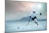 Ice Hockey Player on the Ice, Outdoor.-Andrey Yurlov-Mounted Photographic Print