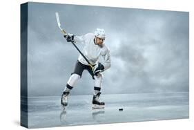 Ice Hockey Player on the Ice-yuran-78-Stretched Canvas
