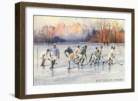 Ice Hockey, Sun Valley, Idaho-null-Framed Art Print