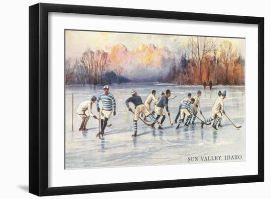 Ice Hockey, Sun Valley, Idaho-null-Framed Art Print