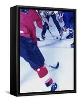 Ice Hockey Team Playing-null-Framed Stretched Canvas