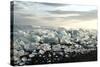 Ice, Icebergs, Black Lava Beach, Glacier Lagoon, Jškulsarlon, South Iceland-Julia Wellner-Stretched Canvas