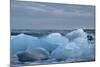 Ice, Icebergs, Black Lava Beach, Glacier Lagoon, Jškulsarlon, South Iceland-Julia Wellner-Mounted Photographic Print