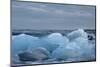 Ice, Icebergs, Black Lava Beach, Glacier Lagoon, Jškulsarlon, South Iceland-Julia Wellner-Mounted Photographic Print