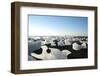 Ice, Icebergs, Black Lava Beach, Glacier Lagoon, Jškulsarlon, South Iceland-Julia Wellner-Framed Photographic Print