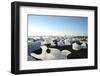 Ice, Icebergs, Black Lava Beach, Glacier Lagoon, Jškulsarlon, South Iceland-Julia Wellner-Framed Photographic Print