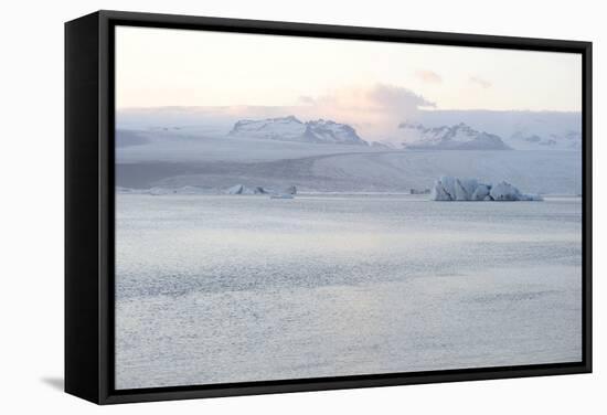 Ice, Icebergs, Glacier Lagoon, Jškulsarlon, South Iceland-Julia Wellner-Framed Stretched Canvas