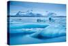 Ice in the glacial lagoon at Jokulsarlon, Iceland-David Noton-Stretched Canvas