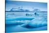 Ice in the glacial lagoon at Jokulsarlon, Iceland-David Noton-Stretched Canvas