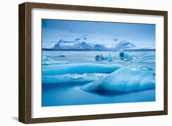 Ice in the glacial lagoon at Jokulsarlon, Iceland-David Noton-Framed Photographic Print