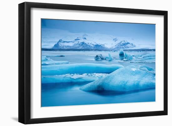 Ice in the glacial lagoon at Jokulsarlon, Iceland-David Noton-Framed Photographic Print