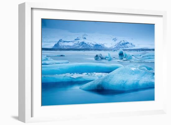 Ice in the glacial lagoon at Jokulsarlon, Iceland-David Noton-Framed Photographic Print