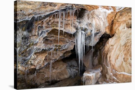 Ice in the Jemez River-Martina Roth Kunst-Foto-Design-Stretched Canvas