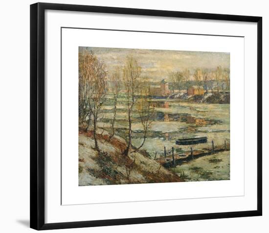 Ice in the River-Ernest Lawson-Framed Premium Giclee Print