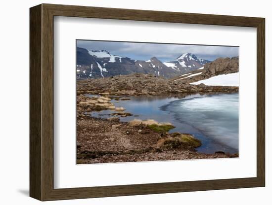 Ice Melting on a Mountain Pass, Strandir, West Fjords, Iceland, Polar Regions-Ethel Davies-Framed Photographic Print