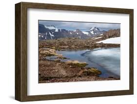 Ice Melting on a Mountain Pass, Strandir, West Fjords, Iceland, Polar Regions-Ethel Davies-Framed Photographic Print