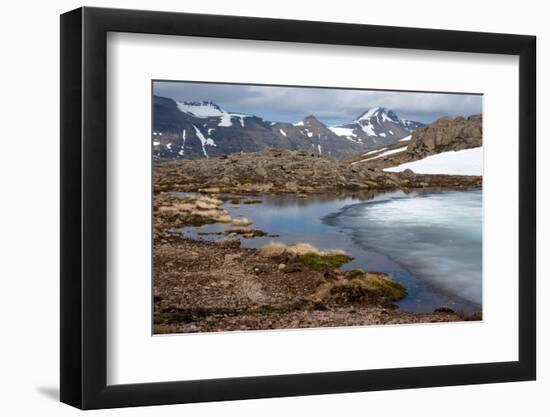 Ice Melting on a Mountain Pass, Strandir, West Fjords, Iceland, Polar Regions-Ethel Davies-Framed Photographic Print