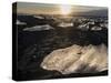 Ice on Black Volcanic Beach, Joekulsarlon, Vatnajoekull, Iceland-Martin Zwick-Stretched Canvas