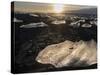 Ice on Black Volcanic Beach, Joekulsarlon, Vatnajoekull, Iceland-Martin Zwick-Stretched Canvas