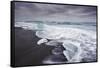 Ice on the seashore outside the Jokulsarlon lagoon, Jokulsarlon, Vatnajokull National Park-Nigel Hicks-Framed Stretched Canvas