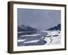 Ice on the Seine at Bougival, circa 1864-69-Claude Monet-Framed Giclee Print