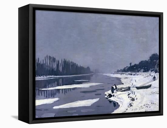 Ice on the Seine at Bougival, circa 1864-69-Claude Monet-Framed Stretched Canvas