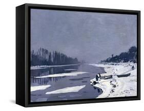 Ice on the Seine at Bougival, circa 1864-69-Claude Monet-Framed Stretched Canvas