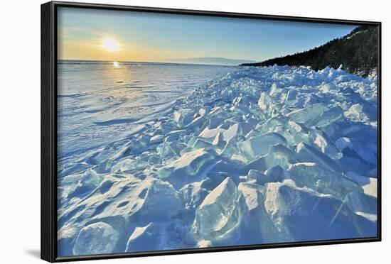 Ice Pile Of Broken Shelf Ice, Near The Shore Of Lake Baikal, Siberia, Russia, March-Olga Kamenskaya-Framed Photographic Print