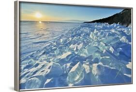 Ice Pile Of Broken Shelf Ice, Near The Shore Of Lake Baikal, Siberia, Russia, March-Olga Kamenskaya-Framed Photographic Print