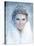 Ice Queen - Beautiful Woman in Winter Professional Makeup with White Fur-luckybusiness-Stretched Canvas