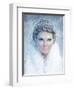 Ice Queen - Beautiful Woman in Winter Professional Makeup with White Fur-luckybusiness-Framed Photographic Print