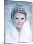 Ice Queen - Beautiful Woman in Winter Professional Makeup with White Fur-luckybusiness-Mounted Photographic Print