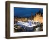 Ice Rink and Christmas Market in the Market Square, Bruges, West Vlaanderen (Flanders), Belgium-Stuart Black-Framed Photographic Print