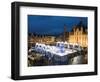 Ice Rink and Christmas Market in the Market Square, Bruges, West Vlaanderen (Flanders), Belgium-Stuart Black-Framed Photographic Print