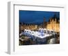 Ice Rink and Christmas Market in the Market Square, Bruges, West Vlaanderen (Flanders), Belgium-Stuart Black-Framed Photographic Print